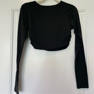 Susana Monaco Ruched Crop Top Dark Green